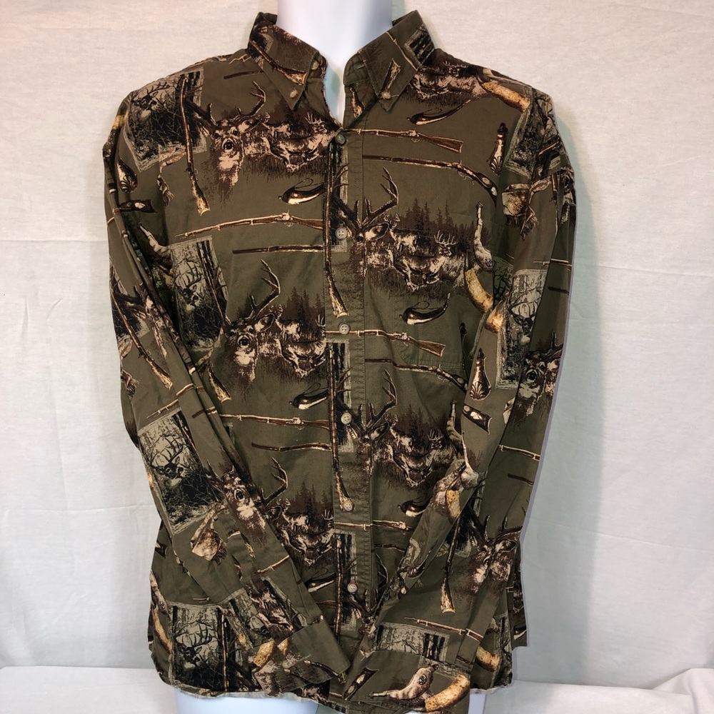 Bit And Bridle Big Buck Deer And Muzzle Loader Men’s Shirt Size L Large EUC!